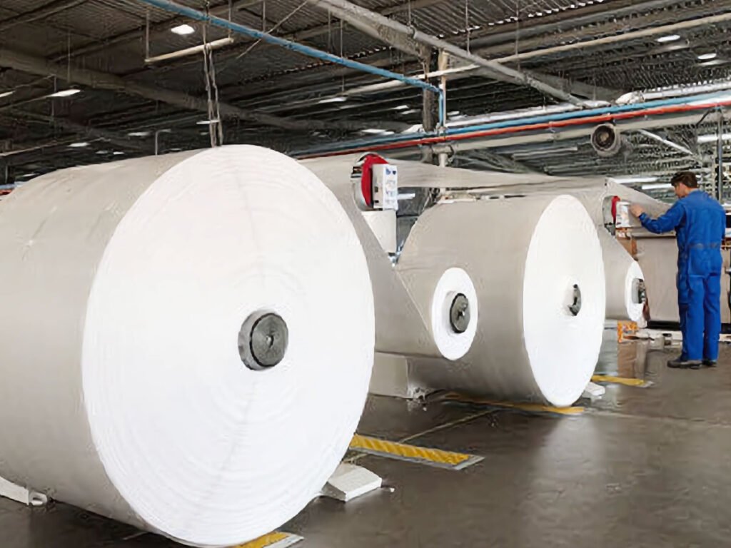 XPE and IXPE foam rolls on a production line for stable industrial foam supply