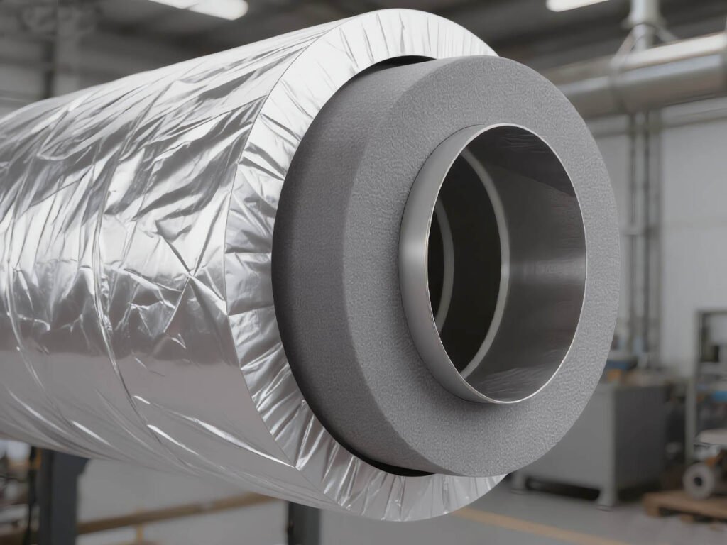 Foil-faced XPE and IXPE foam insulation for HVAC duct systems