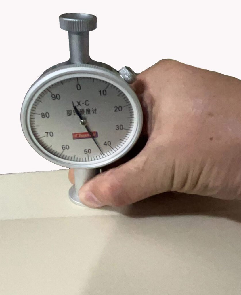 XPE foam hardness inspection during quality control
