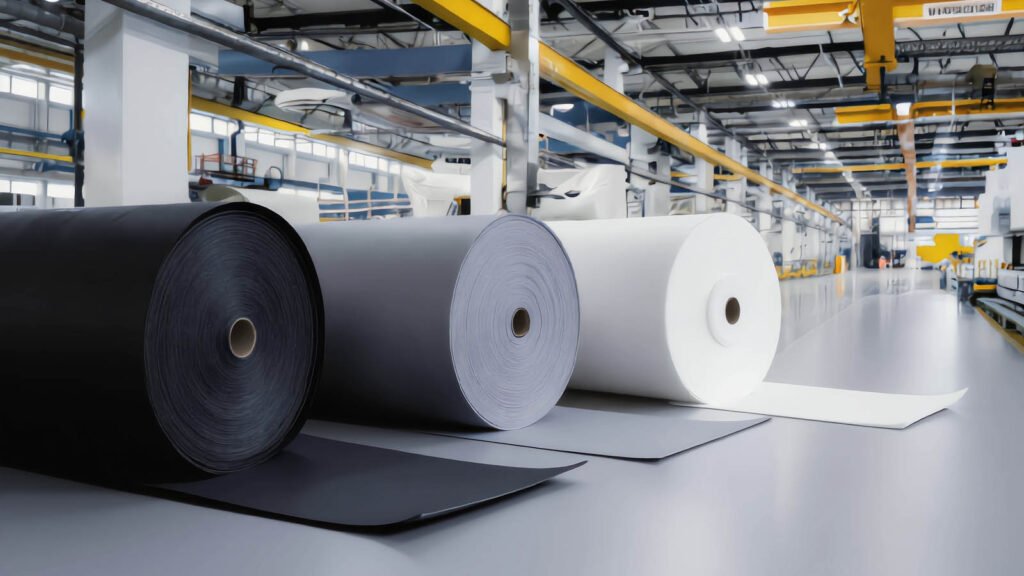 XPE foam rolls in black grey and white for custom closed-cell PE foam production